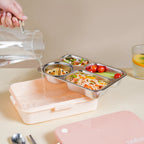 Lunch Box With 4 Compartments Pink 900ml Nestasia