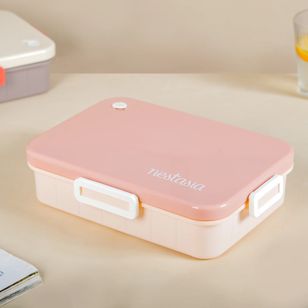 Lunch Box With 4 Compartments Pink 900ml Nestasia