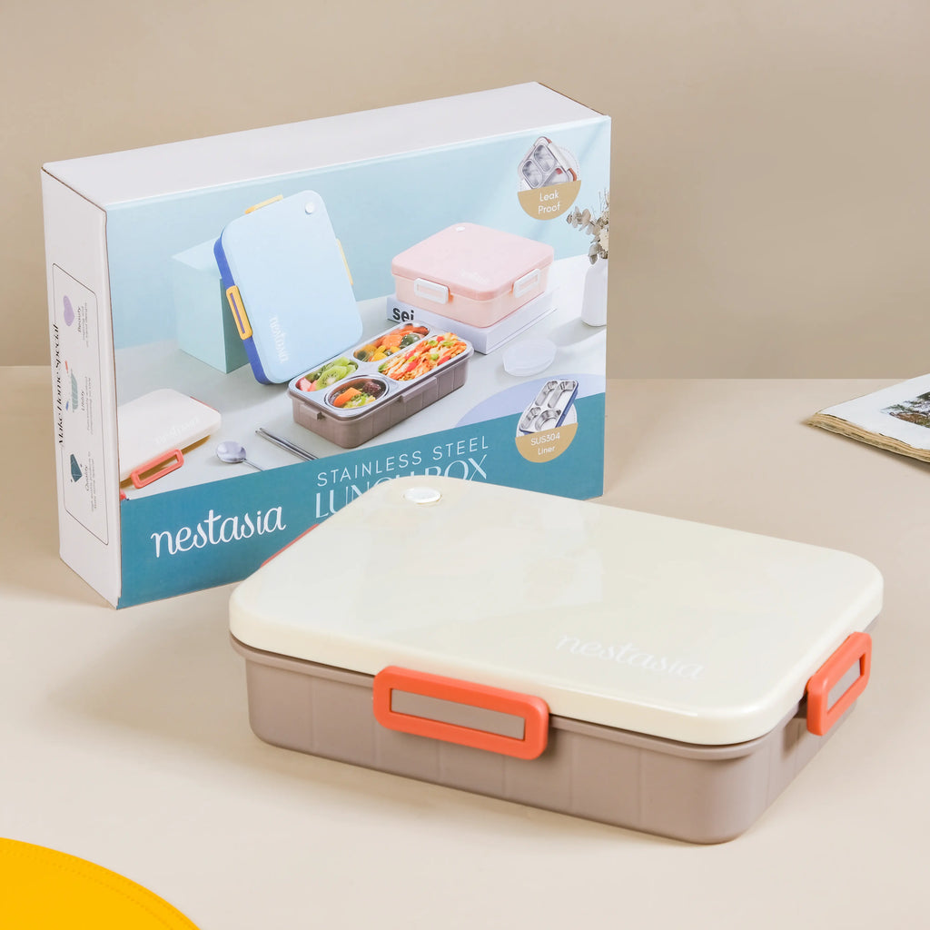 Insulated Bento Lunch Box With 4 Sections 900ml Nestasia