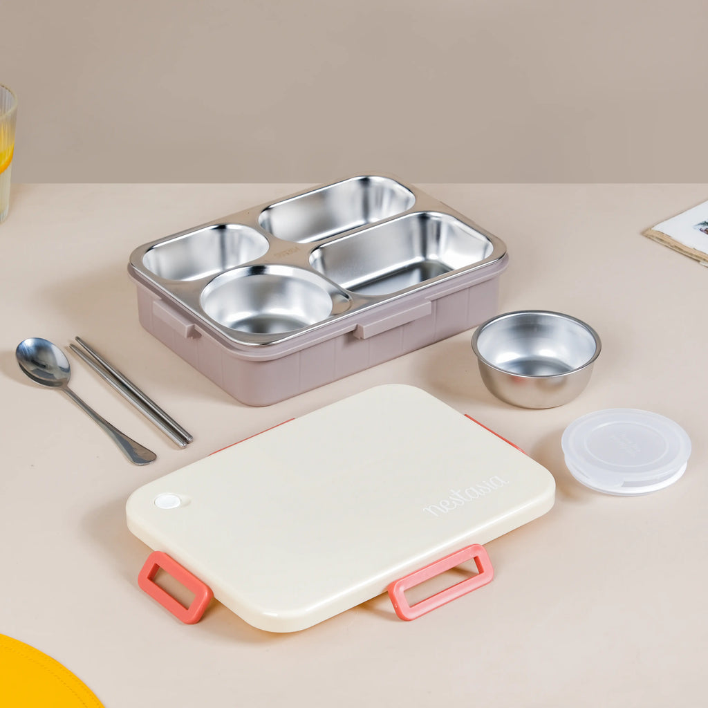 Insulated Bento Lunch Box With 4 Sections 900ml Nestasia