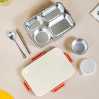 Insulated Bento Lunch Box With 4 Sections 900ml Nestasia