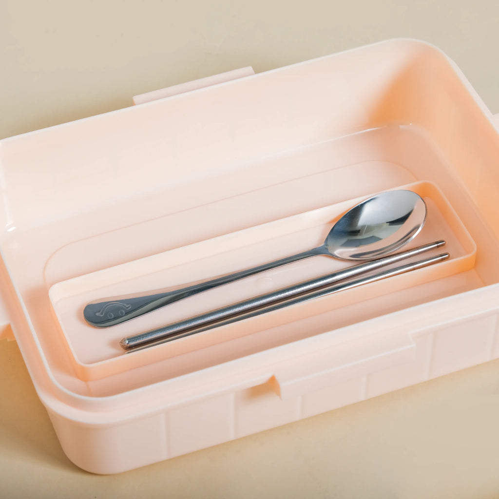 Lunch Box With 4 Compartments Pink 900ml Nestasia