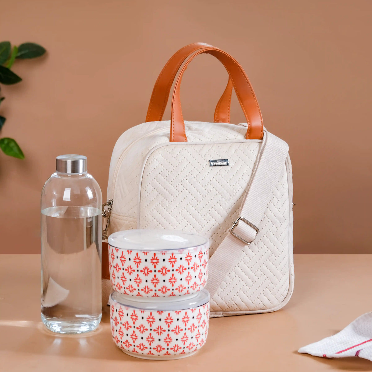 Thermal Insulated Lunch Bag For Office Off White Nestasia