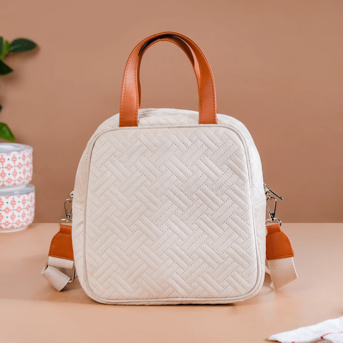 Thermal Insulated Lunch Bag For Office Off White Nestasia