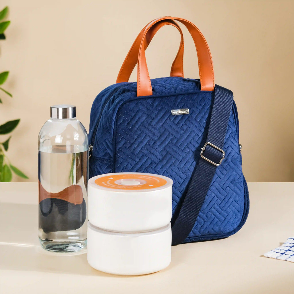 Portable Thermal Insulated Lunch Bag Blue Nestasia