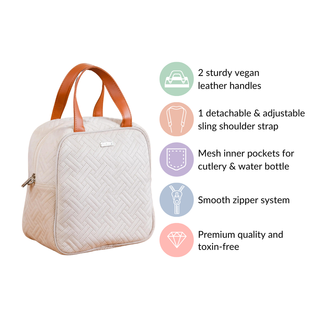 Thermal Insulated Lunch Bag For Office Off White Nestasia