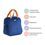 Portable Thermal Insulated Lunch Bag Blue Nestasia