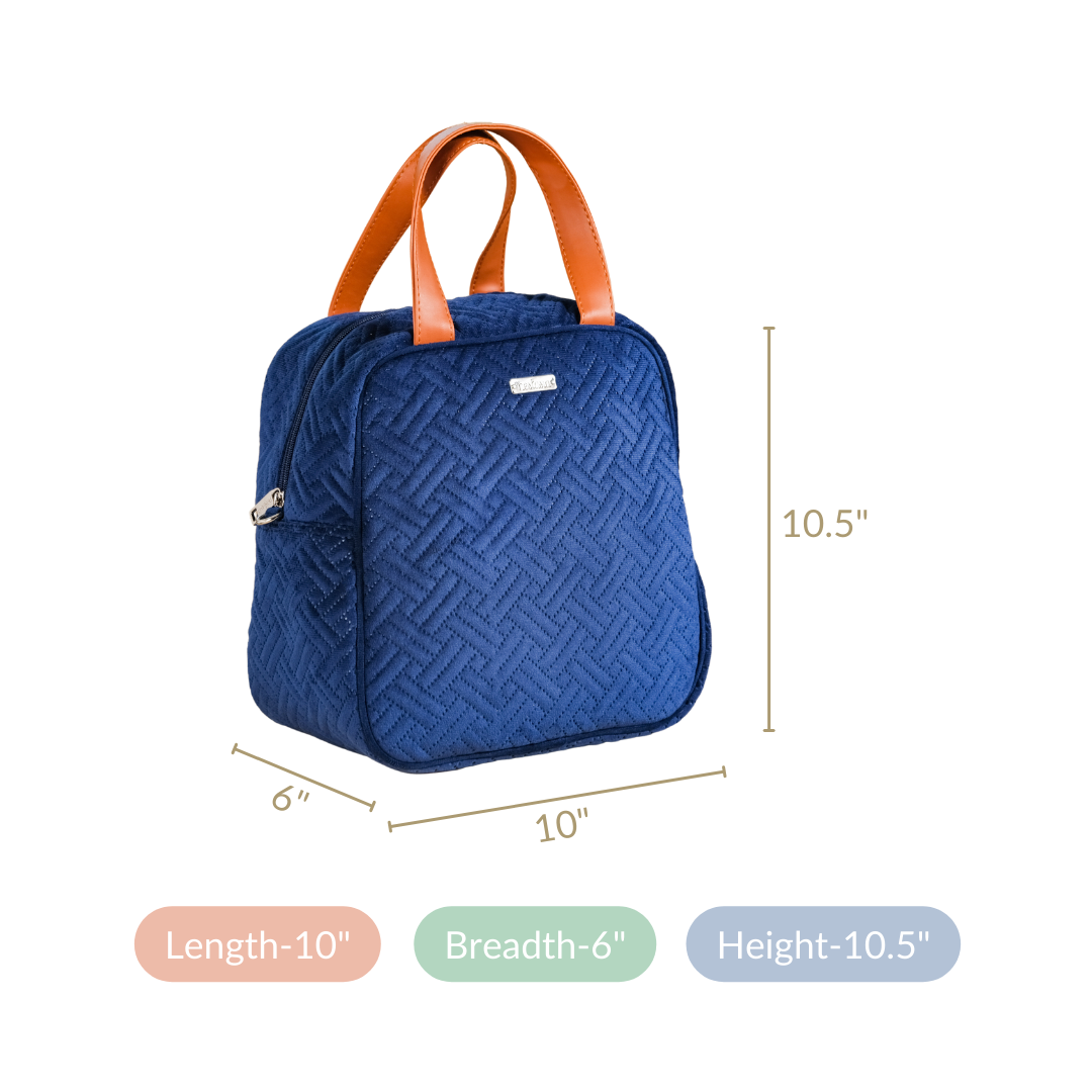Portable Thermal Insulated Lunch Bag Blue Nestasia