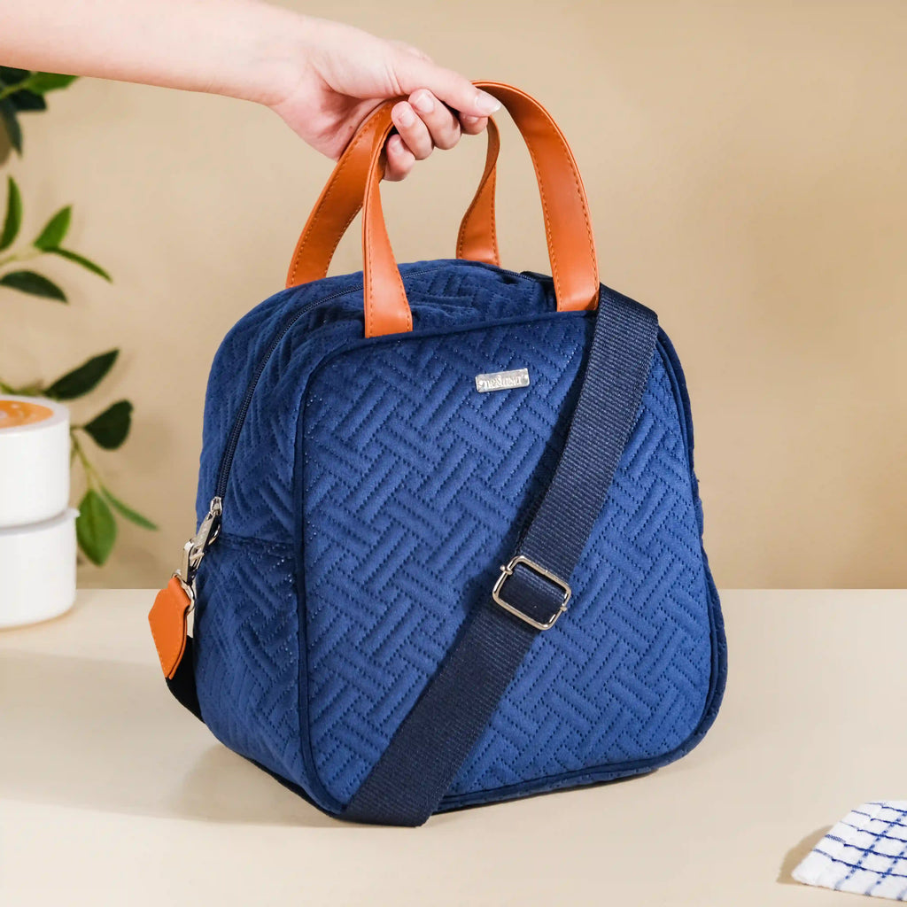 Portable Thermal Insulated Lunch Bag Blue Nestasia