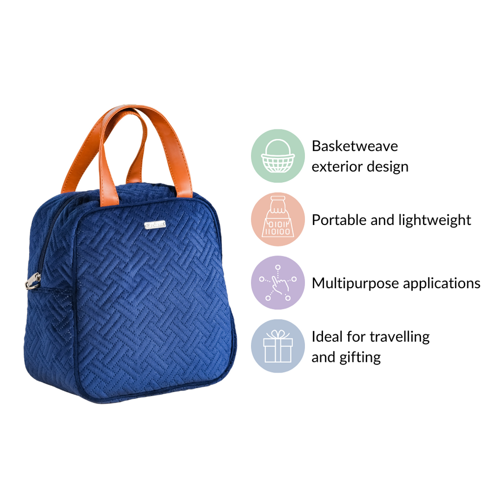 Portable Thermal Insulated Lunch Bag Blue Nestasia