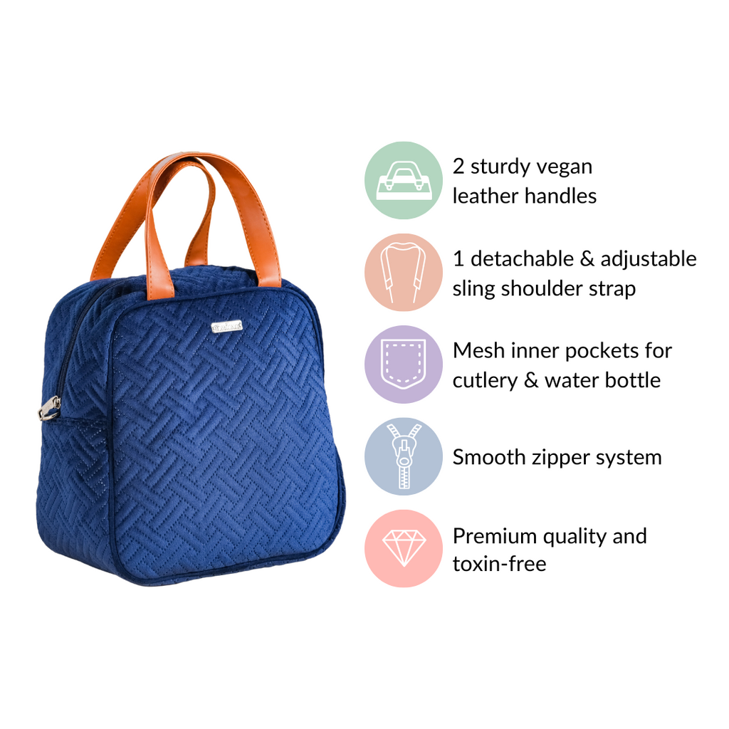 Portable Thermal Insulated Lunch Bag Blue Nestasia