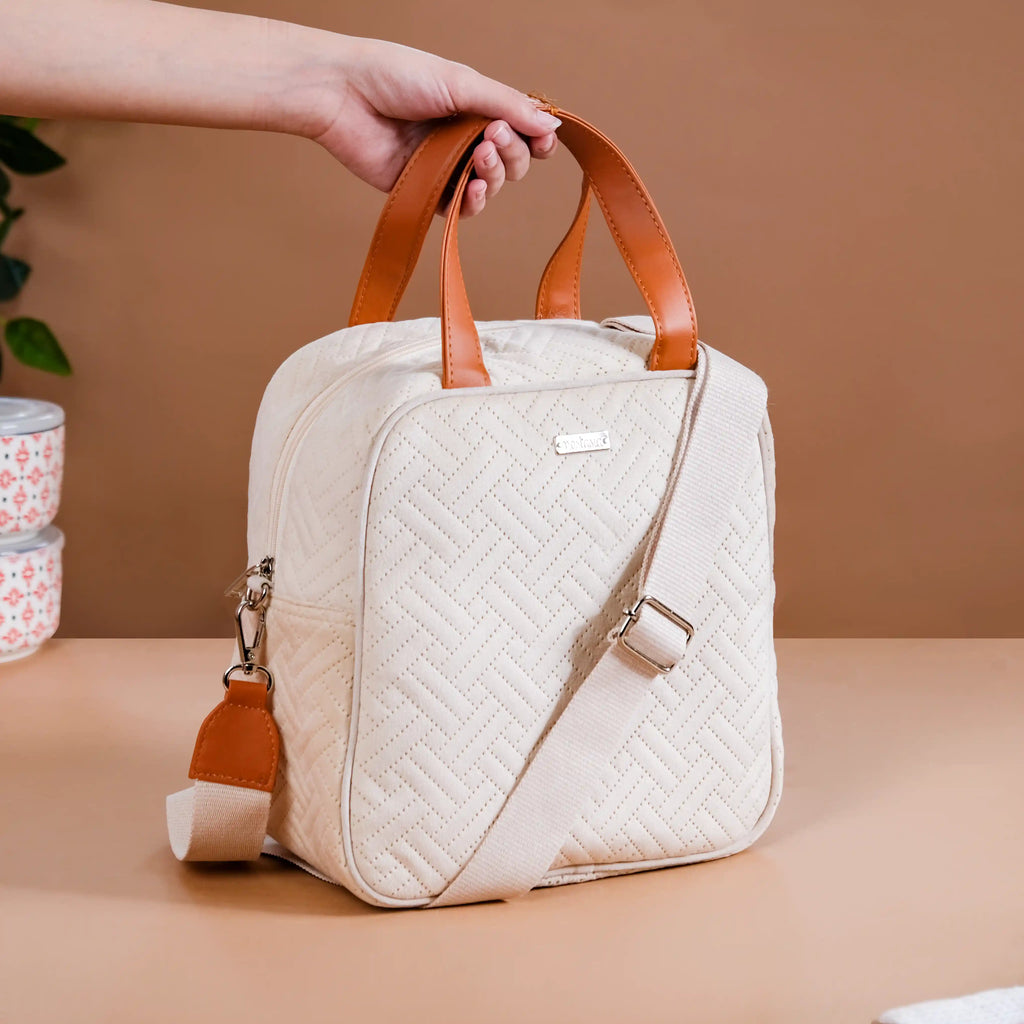Thermal Insulated Lunch Bag For Office Off White Nestasia
