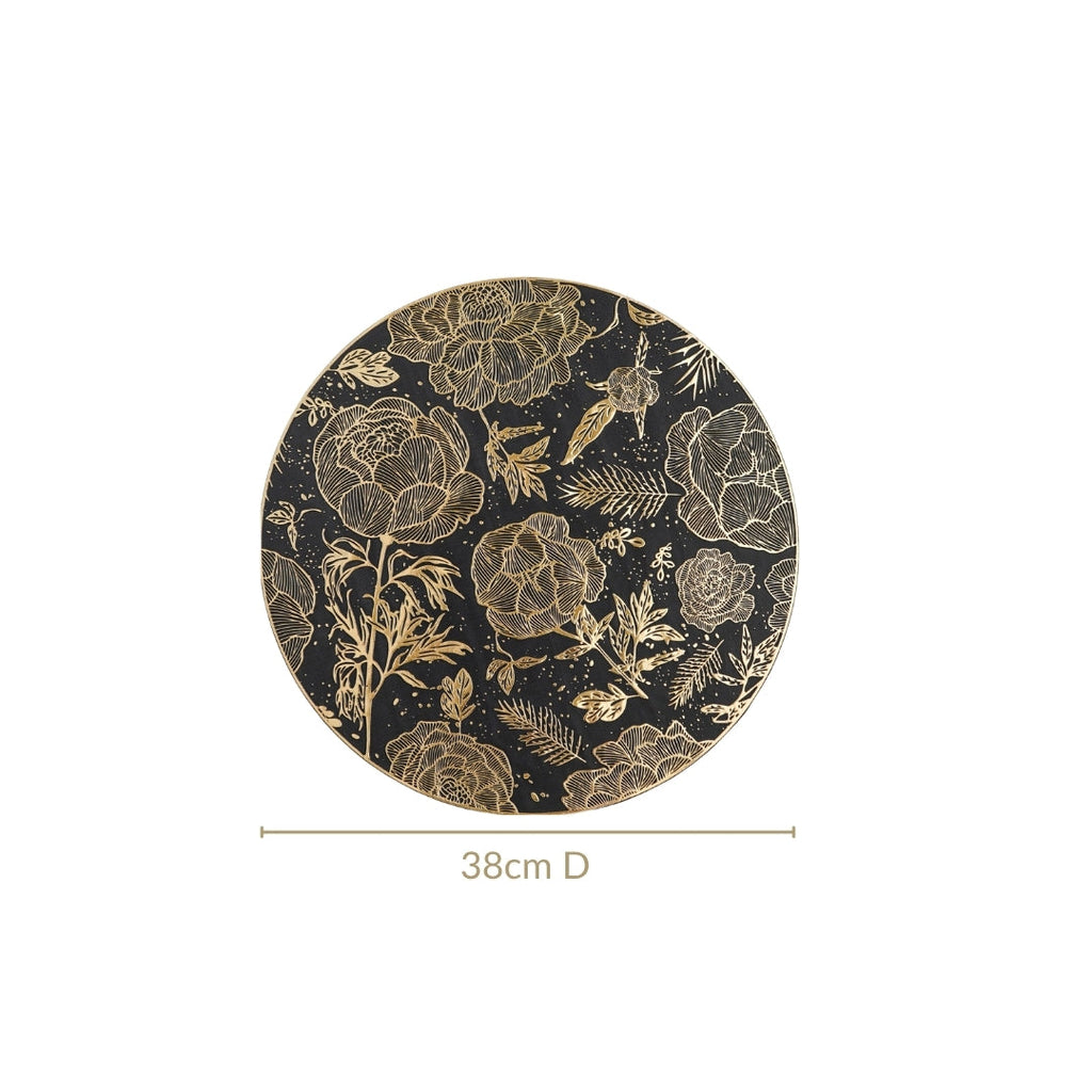 Luxe Black And Gold Placemats Set Of 6 Nestasia