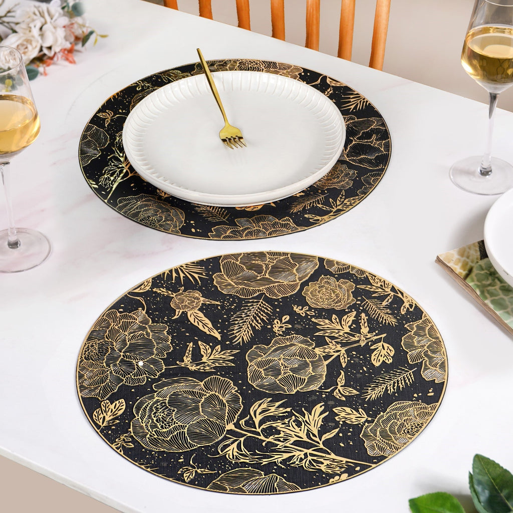 Luxe Black And Gold Placemats Set Of 6 Nestasia