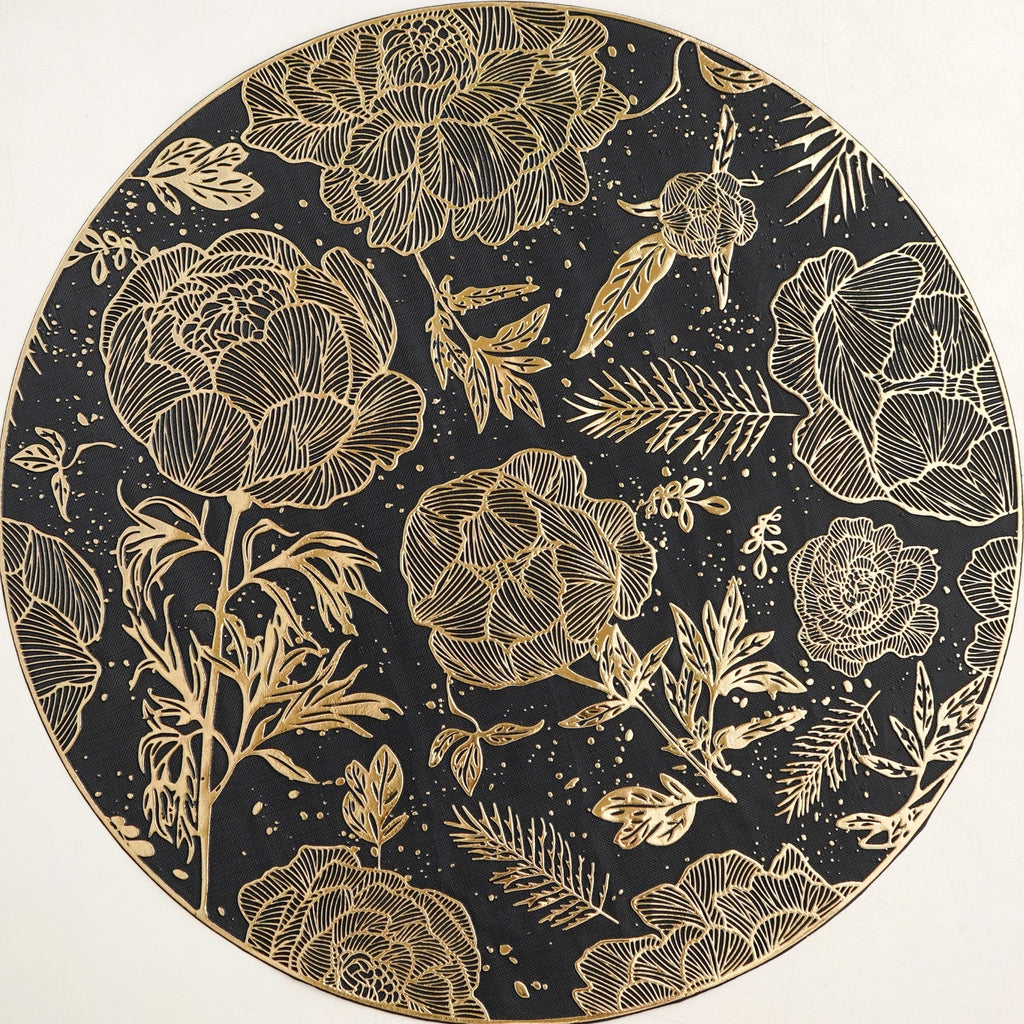 Luxe Black And Gold Placemats Set Of 6 Nestasia