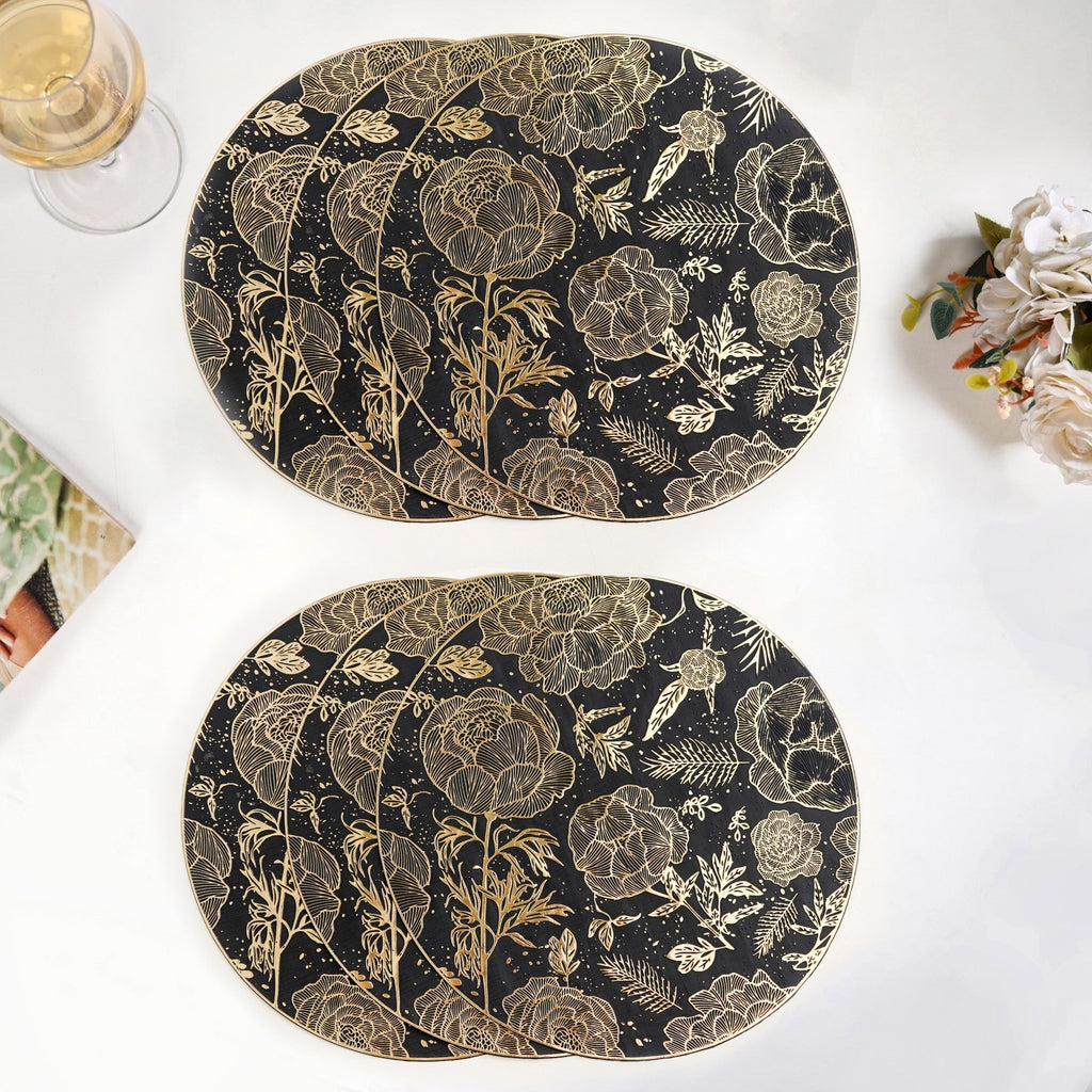 Luxe Black And Gold Placemats Set Of 6 Nestasia