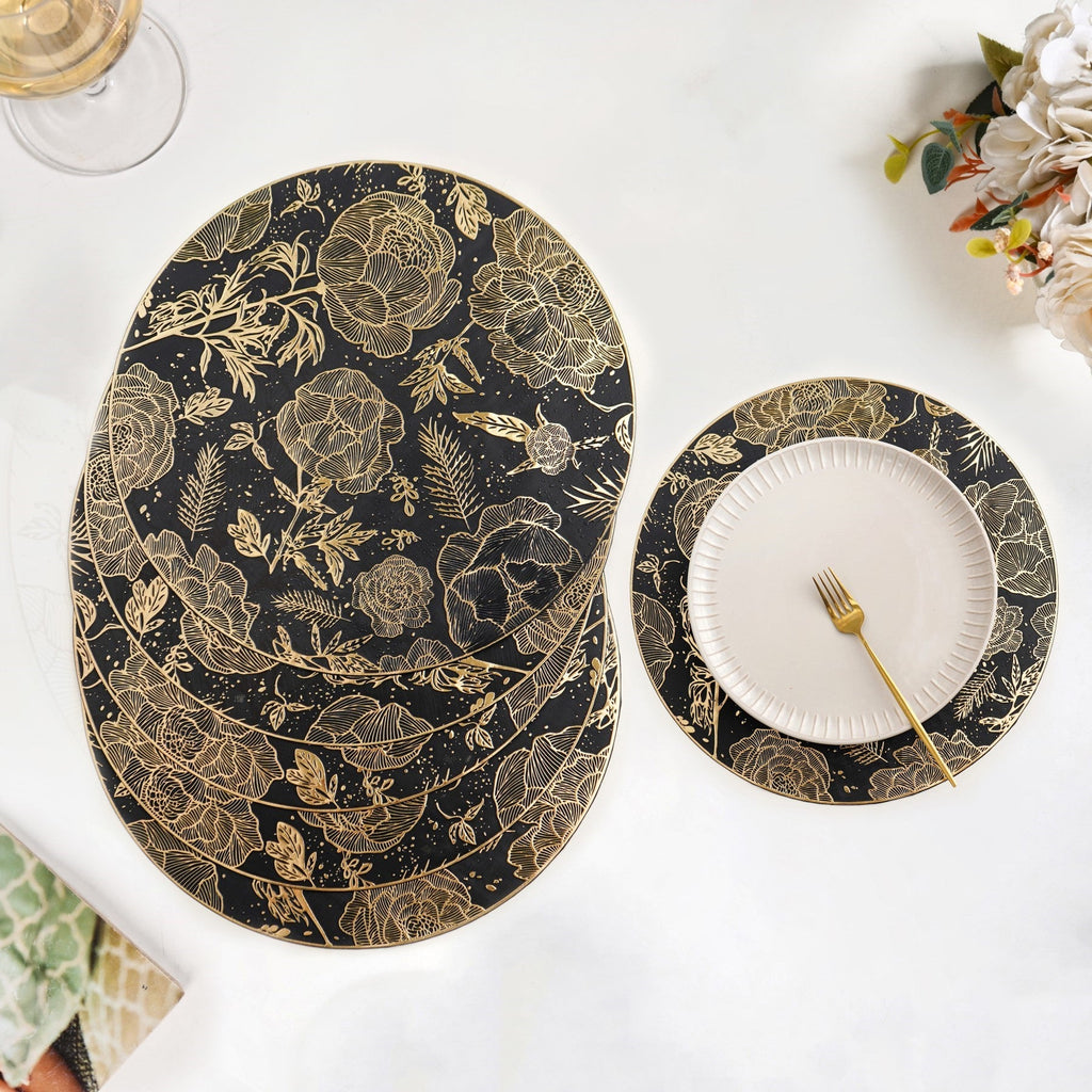 Luxe Black And Gold Placemats Set Of 6 Nestasia
