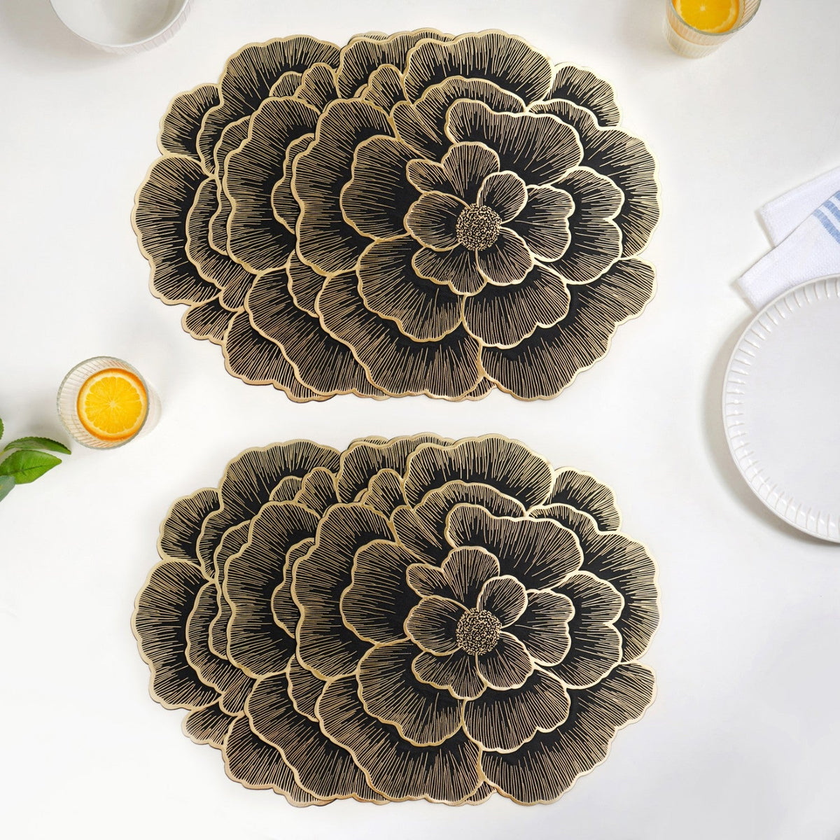 Luxe Bloom Radiance Table Mat Set Of 6 Nestasia