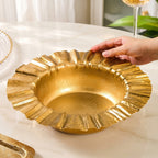 Embossed Sunburst Gold Ruffled Urli Bowl 1800ml Nestasia