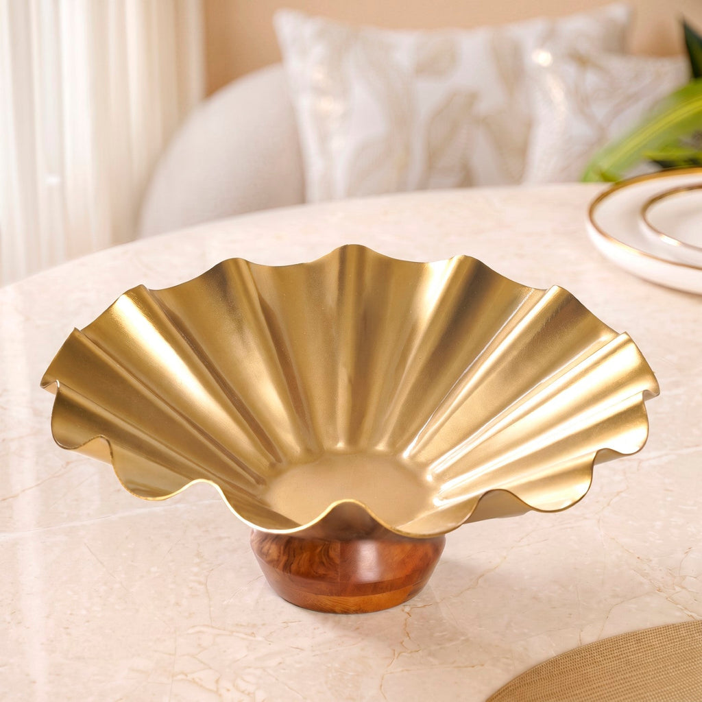 Ripple Luxe Bowl With Pedestal 32cm Nestasia