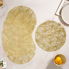 Luxe Floral Table Mat Metallic Gold Set Of 6 Nestasia