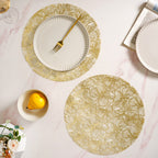 Luxe Floral Table Mat Metallic Gold Set Of 6 Nestasia