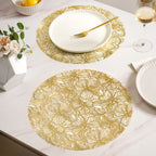 Luxe Floral Table Mat Metallic Gold Set Of 6 Nestasia
