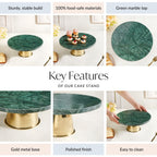 Luxe Green Marble Round Cake Stand Nestasia