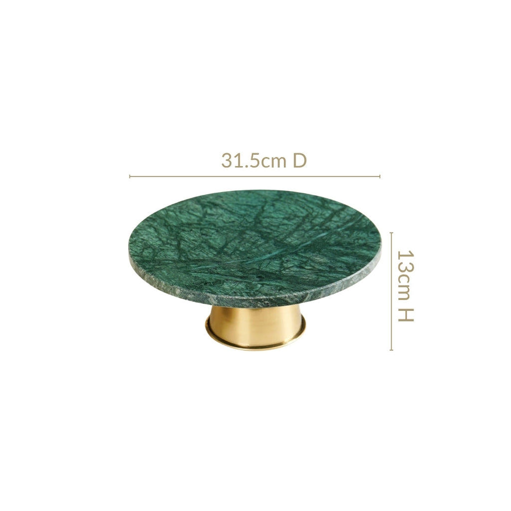 Luxe Green Marble Round Cake Stand Nestasia