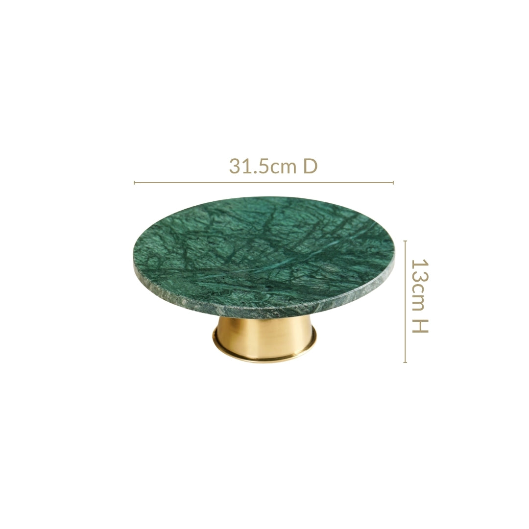 Luxe Green Marble Round Cake Stand Nestasia