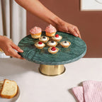 Luxe Green Marble Round Cake Stand Nestasia