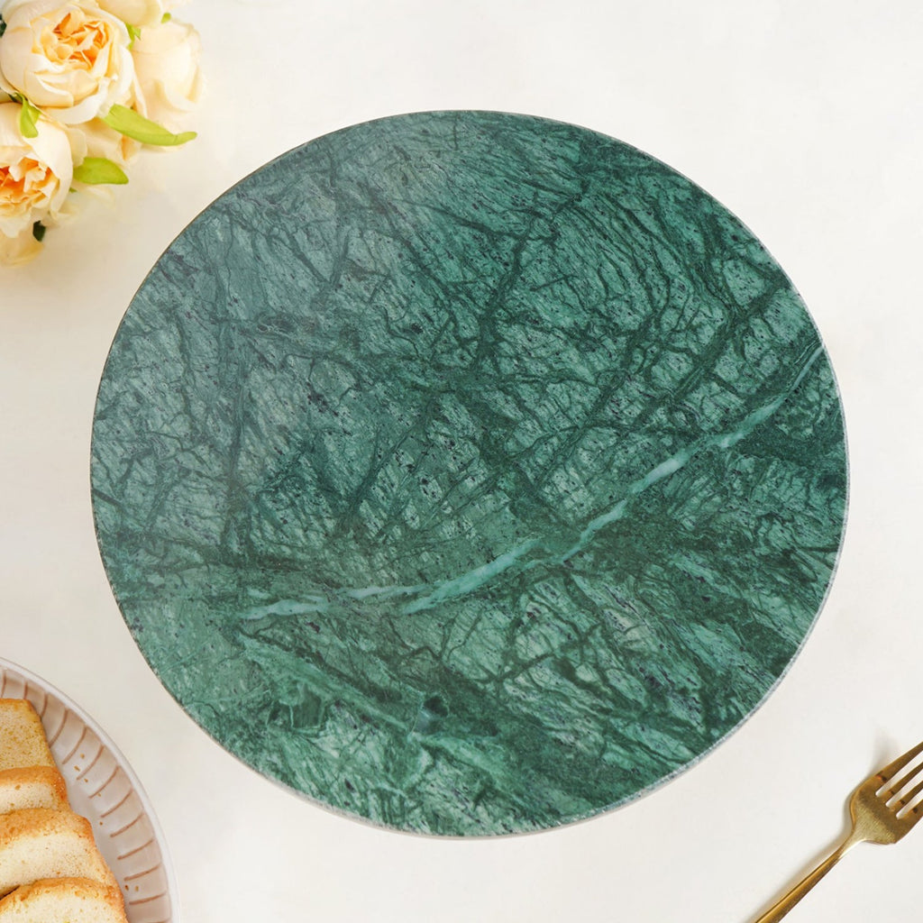Luxe Green Marble Round Cake Stand Nestasia