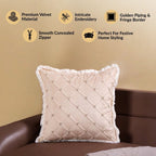 Luxe Lattice Embroidered Cushion Cover 40x40cm Nestasia