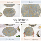 Luxe Grey Gold Table Mat Set Of 6 Nestasia