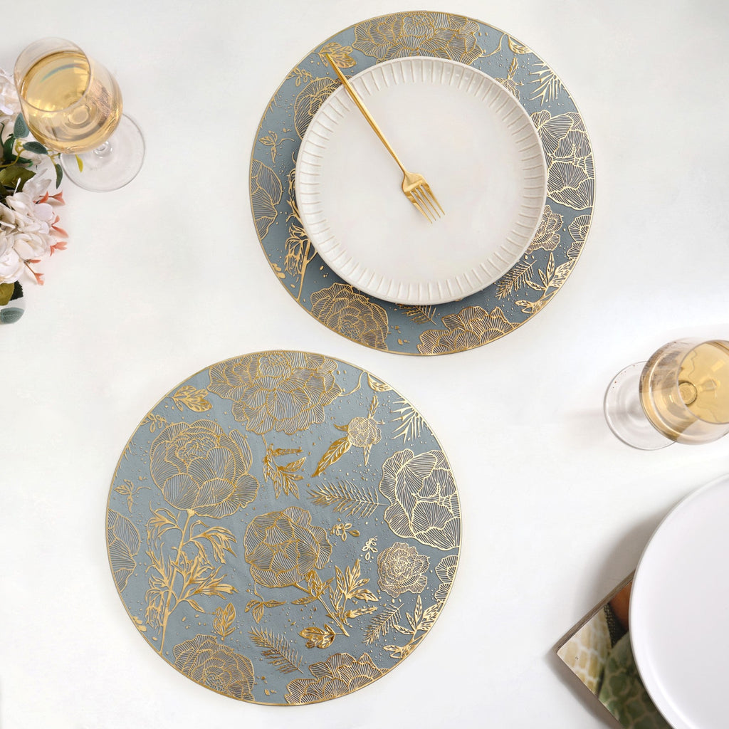 Luxe Grey Gold Table Mat Set Of 6 Nestasia