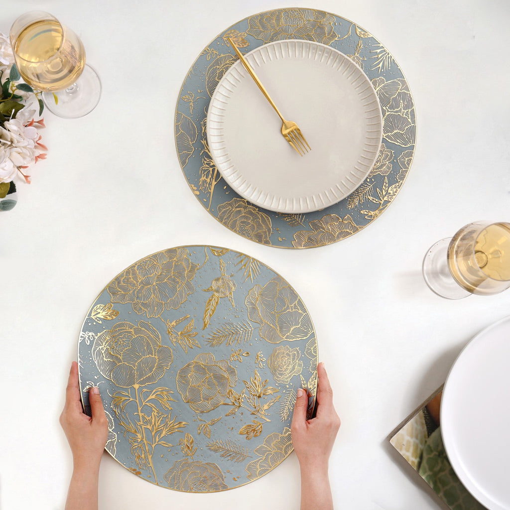 Luxe Grey Gold Table Mat Set Of 6 Nestasia