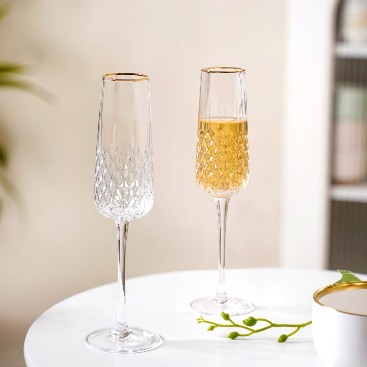Luxe Champagne Glass Set Of 2 200ml Nestasia