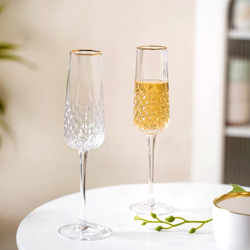 Luxe Champagne Glass Set Of 2 200ml Nestasia