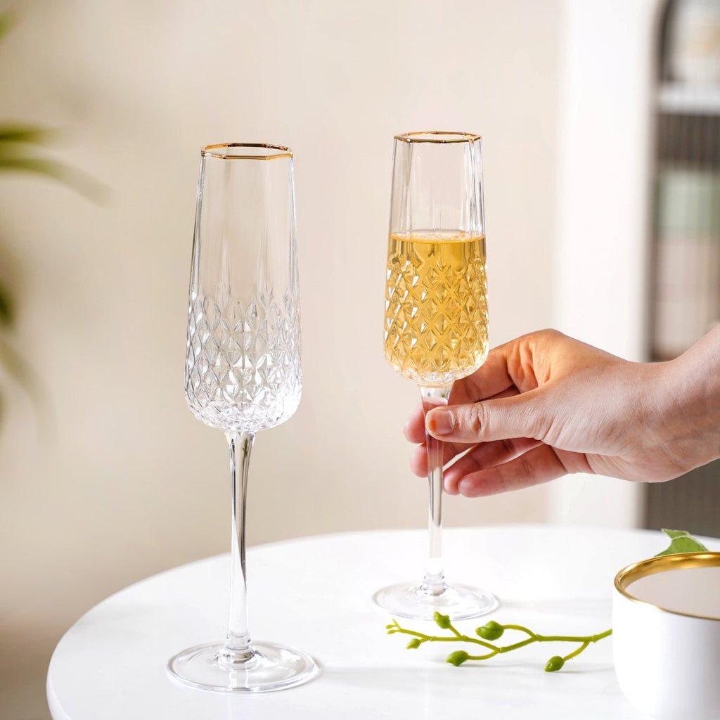 Luxe Champagne Glass Set Of 2 200ml Nestasia