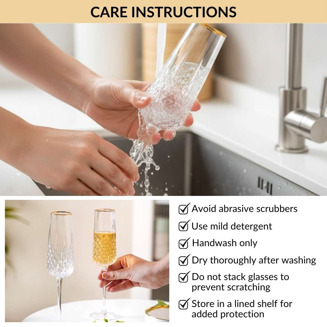 Luxe Champagne Glass Set Of 2 200ml Nestasia
