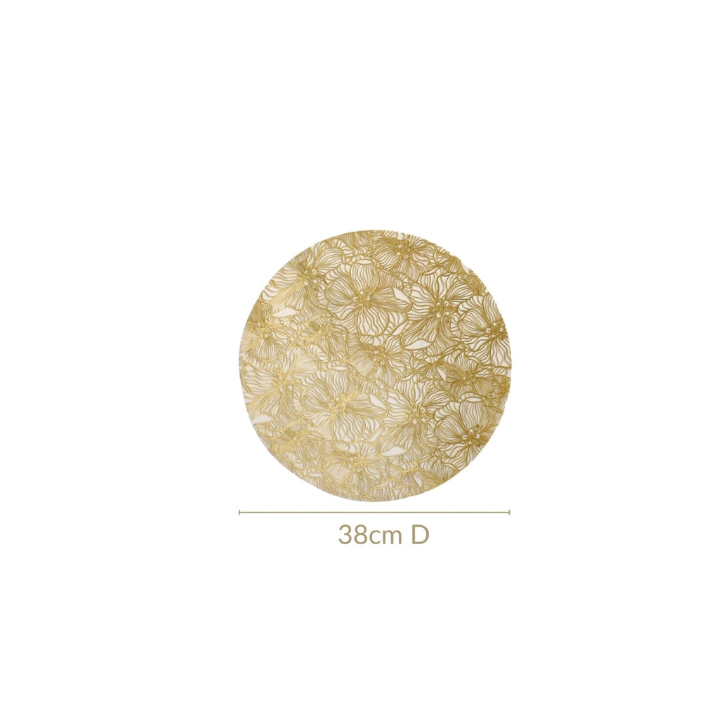 Luxe Floral Table Mat Metallic Gold Set Of 6 Nestasia