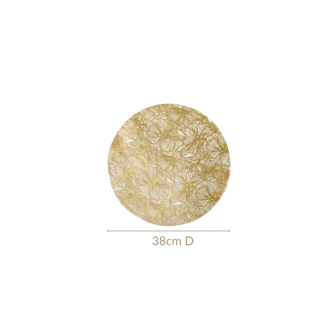 Luxe Floral Table Mat Metallic Gold Set Of 6 Nestasia