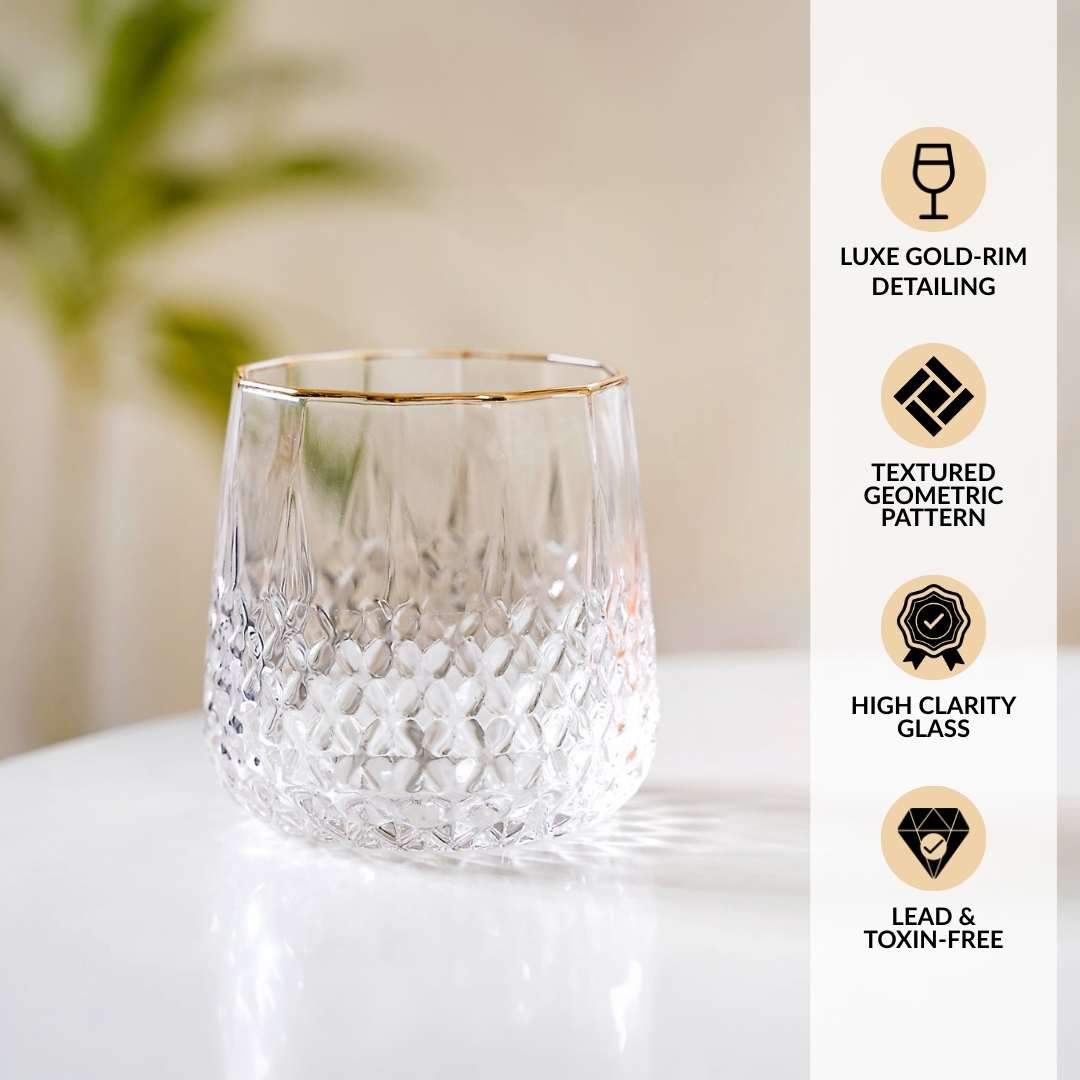 Luxe Gold Rim Tumbler Set Of 2 360ml Nestasia