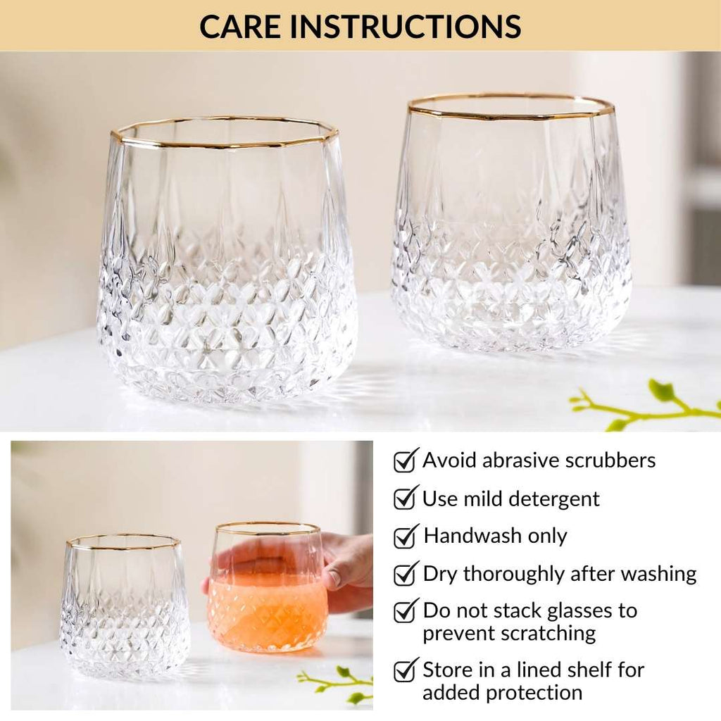 Luxe Gold Rim Tumbler Set Of 2 360ml Nestasia