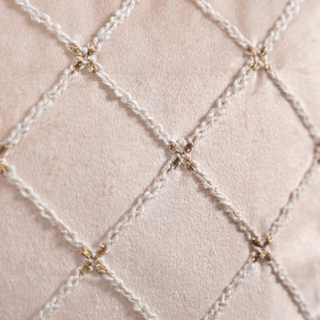 Luxe Lattice Embroidered Cushion Cover 40x40cm Nestasia