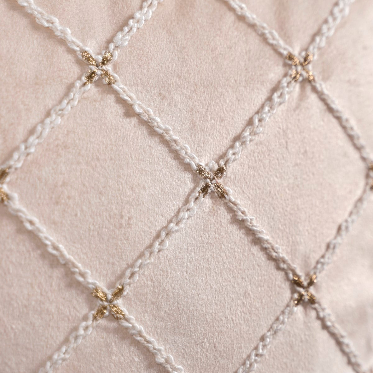Luxe Lattice Embroidered Cushion Cover 40x40cm Nestasia