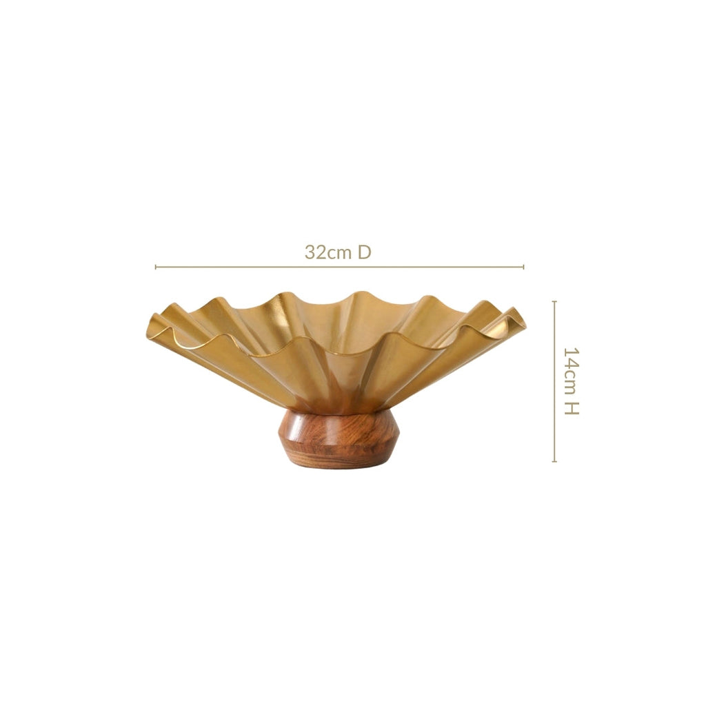 Ripple Luxe Bowl With Pedestal 32cm Nestasia