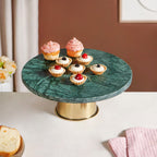 Luxe Green Marble Round Cake Stand Nestasia