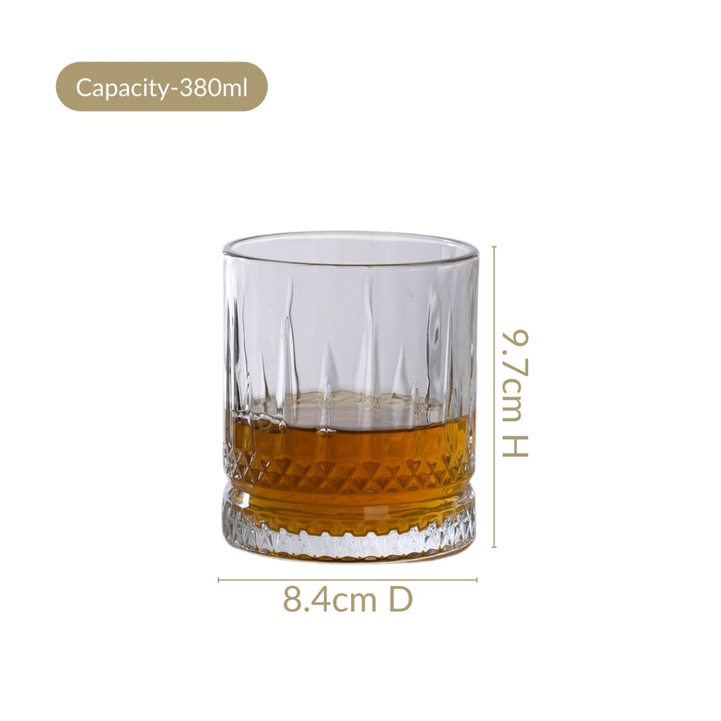 Set Of 6 Luxora Engraved Whiskey Glasses 380ml Nestasia