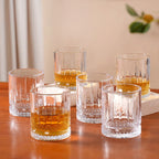 Set Of 6 Luxora Engraved Whiskey Glasses 380ml Nestasia